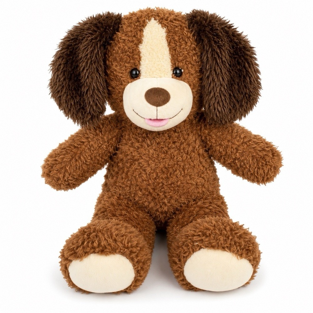 Build-A-Bear Brown Puppy Dog Plush Stuffed Animal Toy Curly Fur Soft 16"
